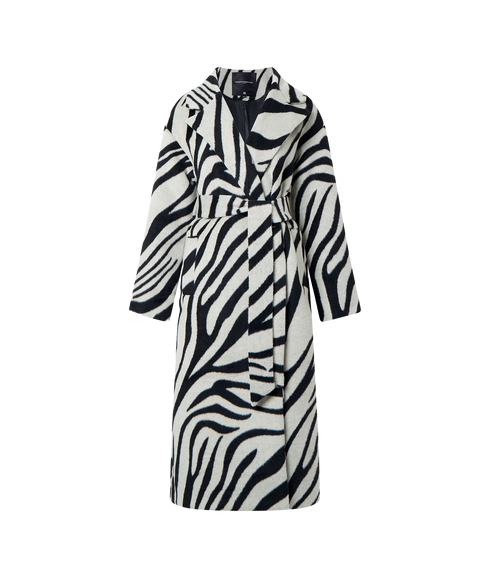 Grace Zebra Belted Coat - Multi