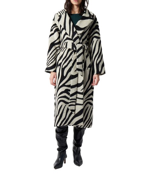 Grace Zebra Belted Coat - Multi