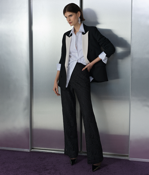 Whisper Double Breasted Blazer - Black