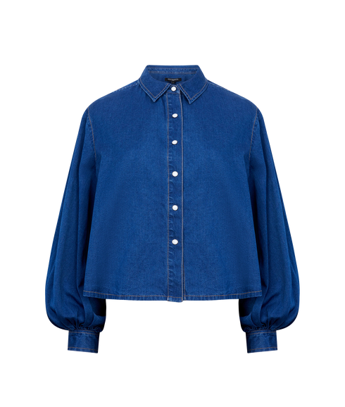 Zaves Chambray Slv Shirt - Blue