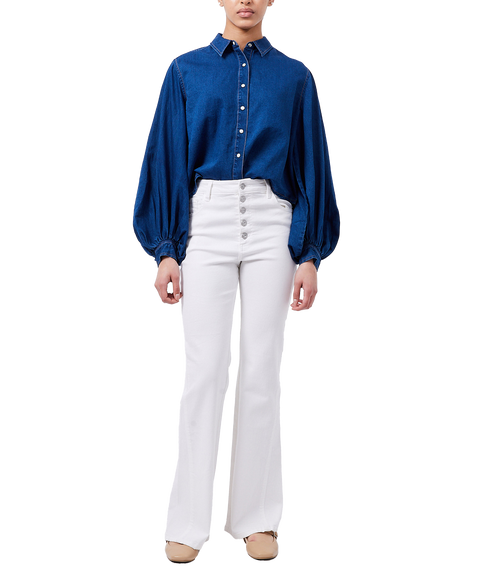 Zaves Chambray Slv Shirt - Blue