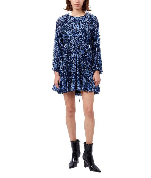 Anna Emina Chiffon Dress - Navy