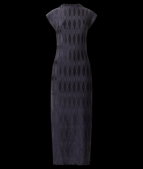 Moira Pleated Dress - Navy