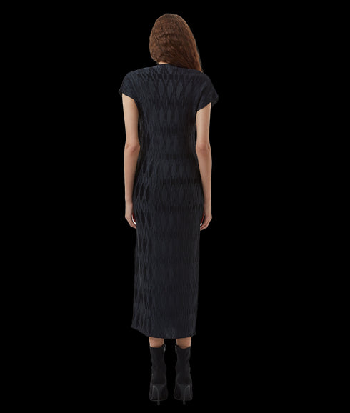 Moira Pleated Dress - Navy
