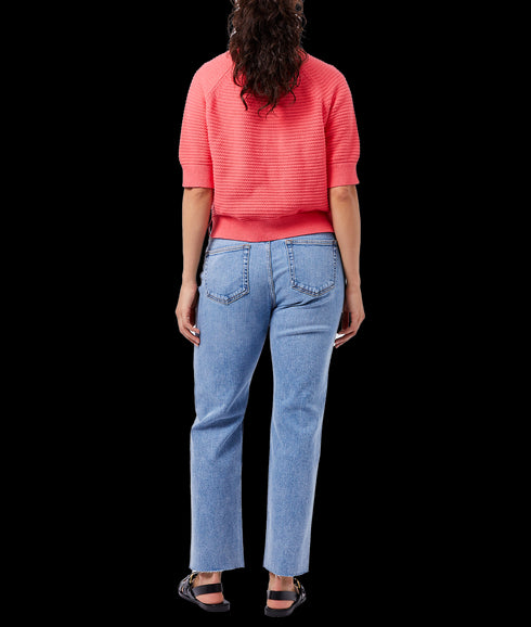 Lily Ss High Neck Top - Pink