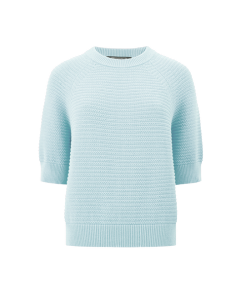 Lily Ss High Neck Top - Blue