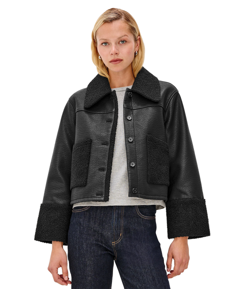 Dria Jacket - Black Shearling