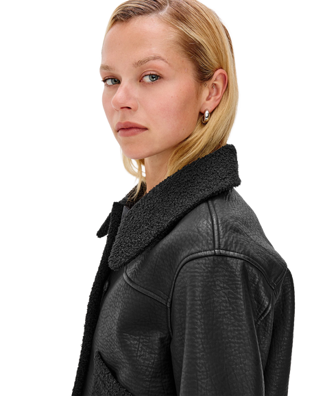 Dria Jacket - Black Shearling