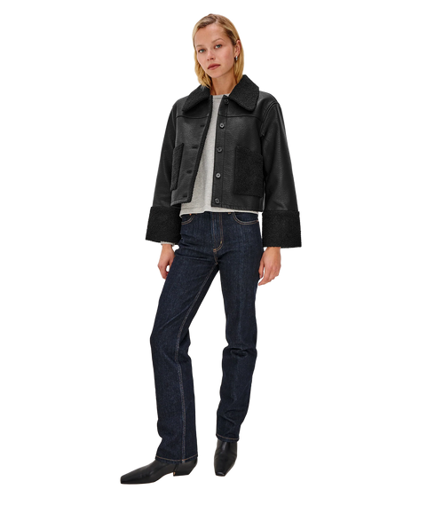 Dria Jacket - Black Shearling
