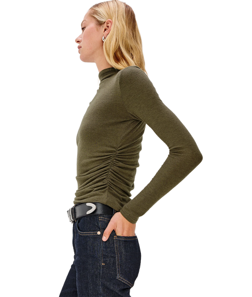 Joelle Knitted Top - Heather Olive