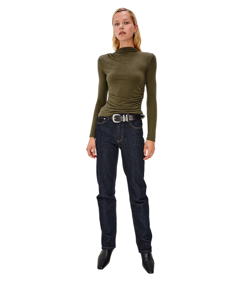 Joelle Knitted Top - Heather Olive