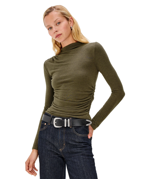 Joelle Knitted Top - Heather Olive