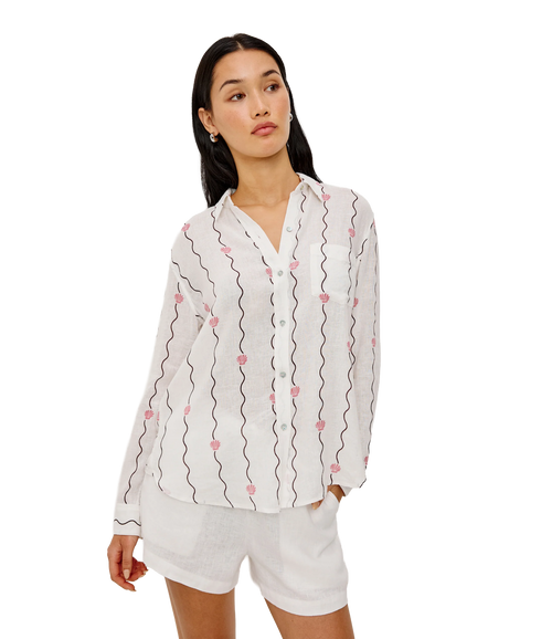 Charli Shirt - Striped Seashells