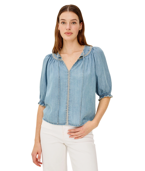 Belina Top - Washed Blue