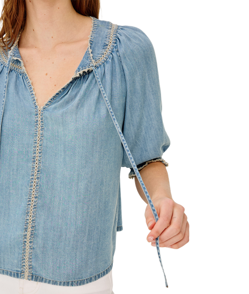 Belina Top - Washed Blue
