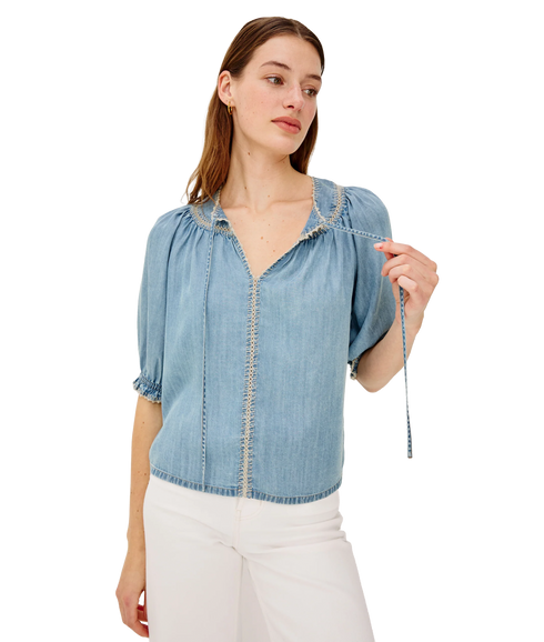 Belina Top - Washed Blue