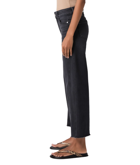 Anessa W/ Twisted Outseam Panel + Raw Hem - Ink Black