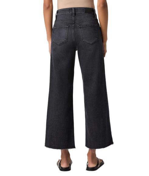 Anessa W/ Twisted Outseam Panel + Raw Hem - Ink Black