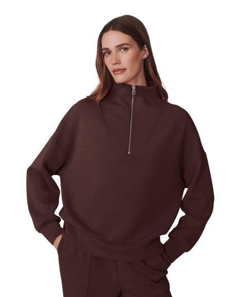 Hawley Half Zip Sweat - Coffee Been