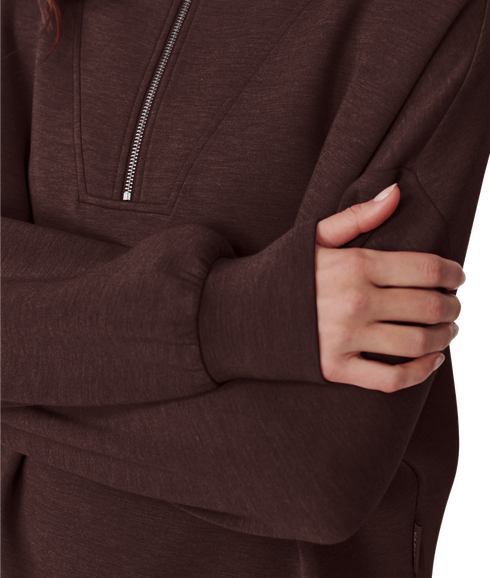 Hawley Half Zip Sweat - Coffee Been