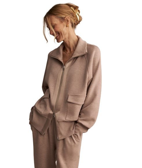 Roxbury Zip Through - Taupe Marl