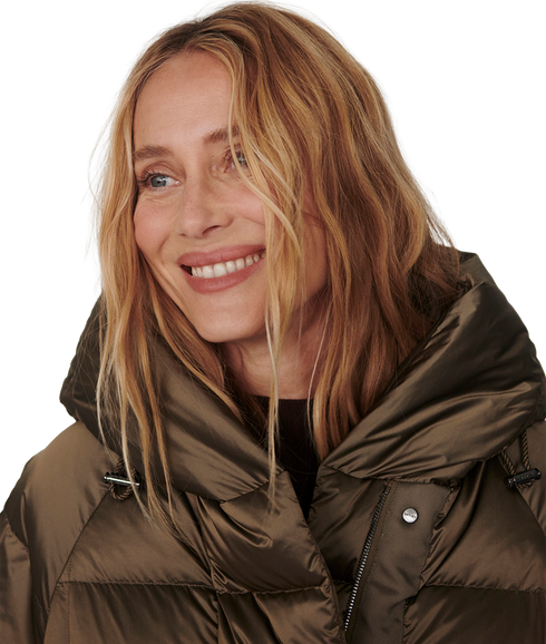 Latimer Down Wrap Puffer - Metallic Olive