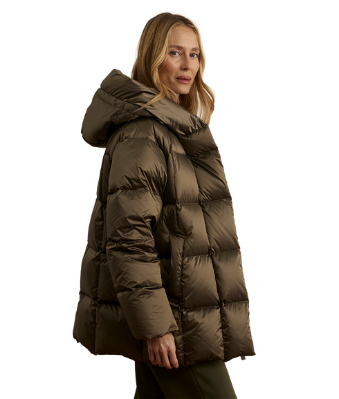 Latimer Down Wrap Puffer - Metallic Olive
