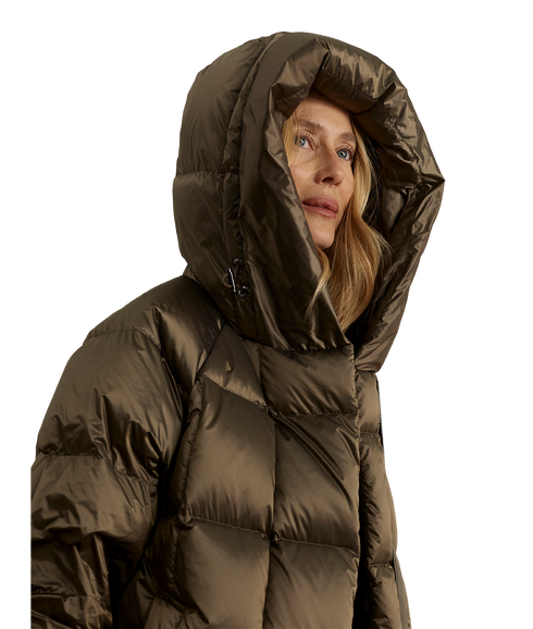 Latimer Down Wrap Puffer - Metallic Olive