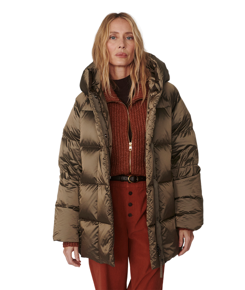 Latimer Down Wrap Puffer - Metallic Olive