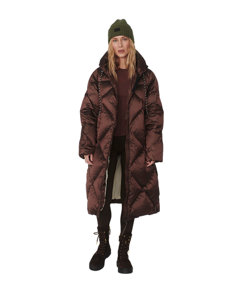 Ashfield Long Down Puffer - Dark Truffle Metallic