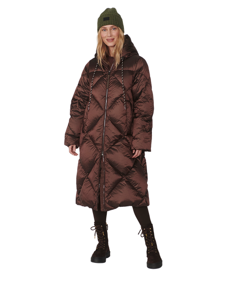 Ashfield Long Down Puffer - Dark Truffle Metallic