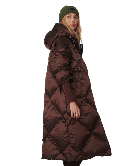 Ashfield Long Down Puffer - Dark Truffle Metallic