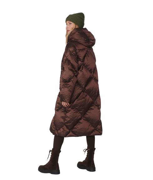 Ashfield Long Down Puffer - Dark Truffle Metallic