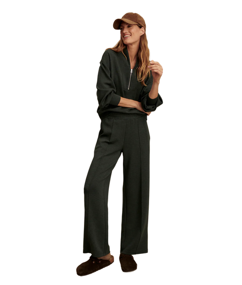 The Wide Leg Pant 30 - Olive Marl