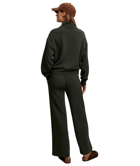 The Wide Leg Pant 30 - Olive Marl