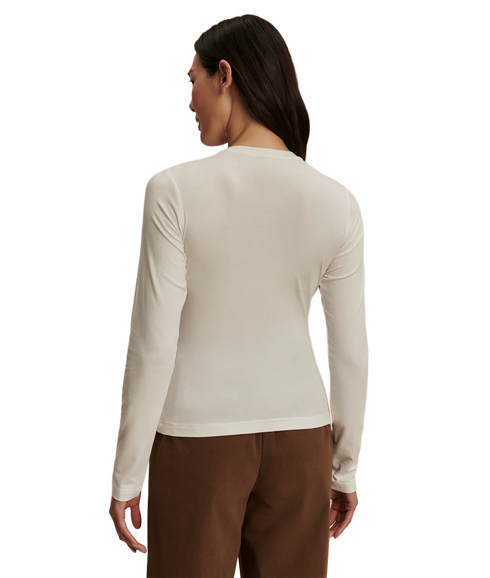 Edna Long Sleeve Fitted Tee - White