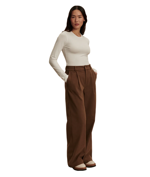 Edna Long Sleeve Fitted Tee - White