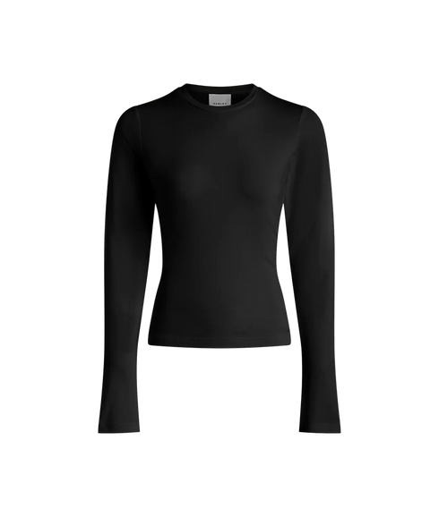 Edna Long Sleeve Fitted Tee - Black