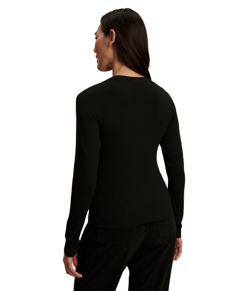 Edna Long Sleeve Fitted Tee - Black