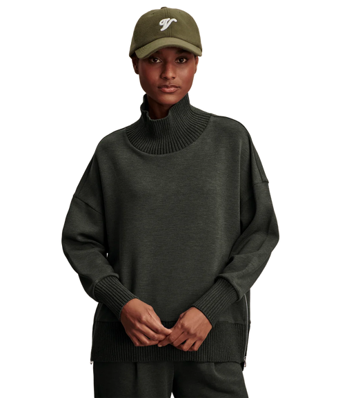 Barker High Neck Sweat - Olive Marl
