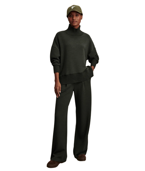 Barker High Neck Sweat - Olive Marl
