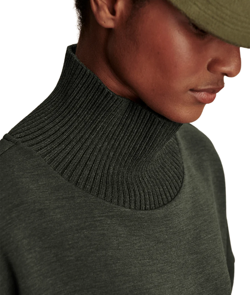 Barker High Neck Sweat - Olive Marl