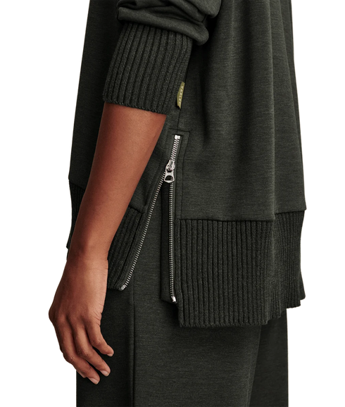 Barker High Neck Sweat - Olive Marl