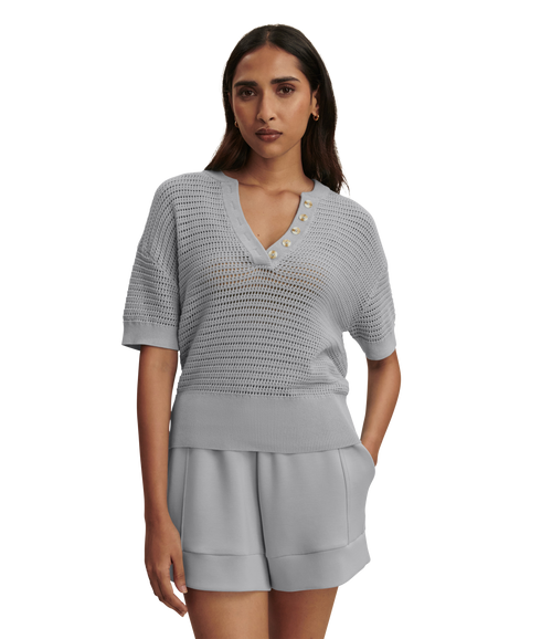 Callie Knit Top - Wind Blue