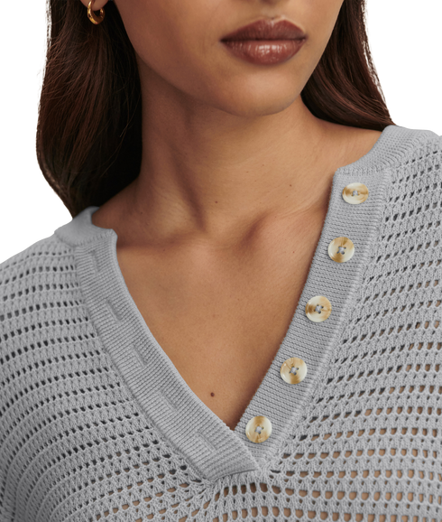 Callie Knit Top - Wind Blue