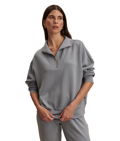 Hawley Half Zip Sweat - Wind Blue