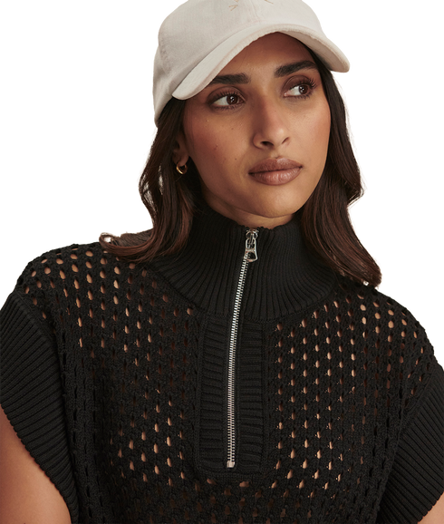 Gaines Half Zip Knit - Black