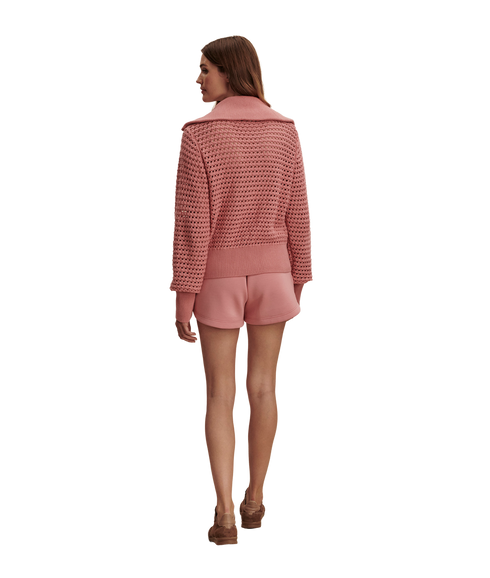 Eloise Full Zip Knit - Brandy Rose