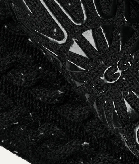 Elowyn Cable Knit Fleece Lined Socks - Black Confetti