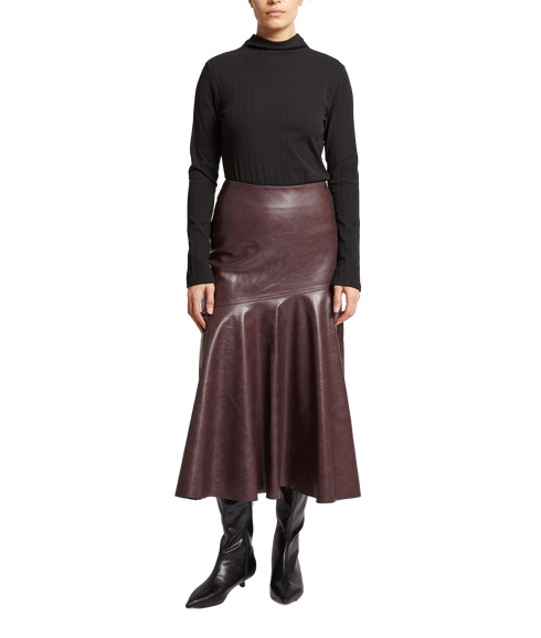 Kayleigh Pu Fluted Midi Skirt